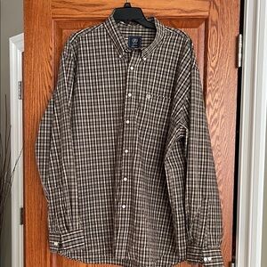 Men's Izod XXL dress shirt brown and tan never worn no tags
